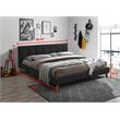 Bella Esprit Solid Wood/ Fabric Tufted Upholstered King Bed in Gray