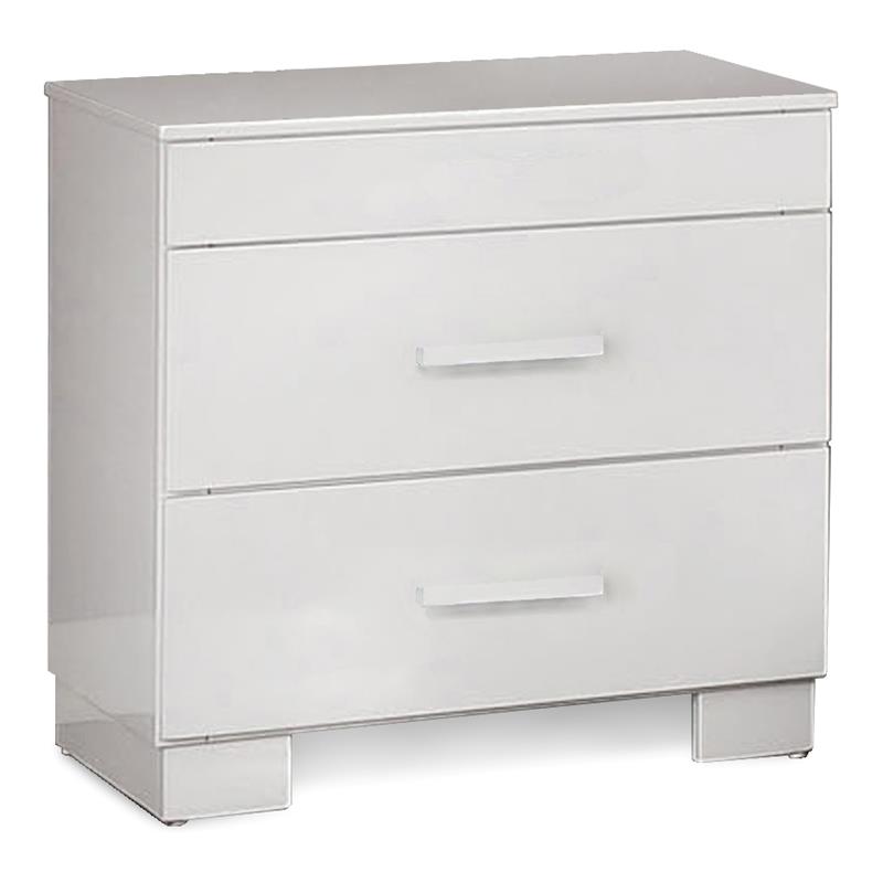 Bella Esprit Alder 2-Drawer Modern Solid Wood Nightstand in White