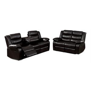 Bella Esprit 2-piece Faux Leather Motion Reclining Living Room Set in Black