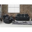 Bella Esprit 2-piece Solid Wood and Genuine Leather Match Sofa Set in Black