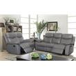 Bella Esprit 2-piece Solid Wood and Genuine Leather Match Sofa Set in Gray