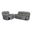 Bella Esprit 2-piece Solid Wood and Genuine Leather Match Sofa Set in Gray