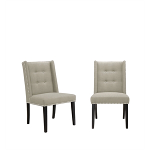 Bella Esprit 39.5&quot Fabric Tufted Upholstered Parson Dining Chair in Cream