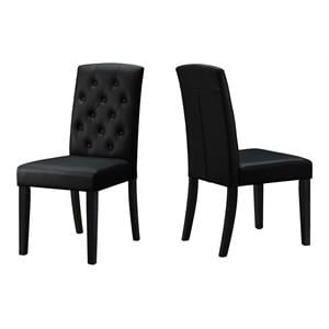 Bella Esprit 39&quot Tufted Upholstered Parson Dining Chairs in Black (Set of 2)