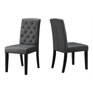Bella Esprit 39&quot Tufted Upholstered Parson Dining Chairs in Gray (Set of 2)