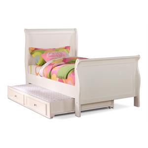 Bella Esprit Solid Wood Twin Sleigh Bed with Twin Trundle in White