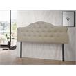 Bella Esprit Modern Fabric Arched Upholstered Panel King Headboard in Beige