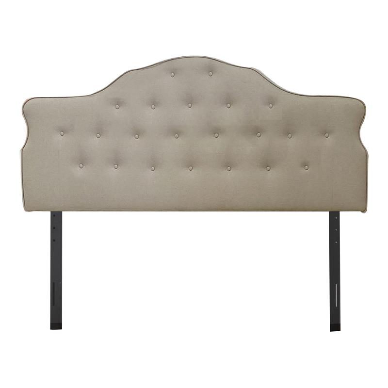 Bella Esprit Modern Fabric Arched Upholstered Panel King Headboard in Beige