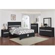 Bella Esprit 5-piece Contemporary Solid Wood Full Bedroom Set in Black/Silver