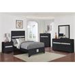 Bella Esprit 5-piece Contemporary Solid Wood Twin Bedroom Set in Black/Silver