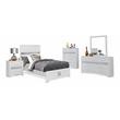 Bella Esprit 5-piece Contemporary Solid Wood Twin Bedroom Set in White/Silver