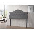Bella Esprit Modern Fabric Arched Upholstered Panel Queen Headboard in Gray