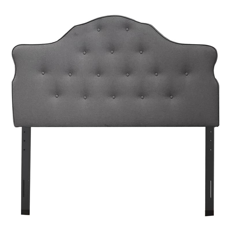 Bella Esprit Modern Fabric Arched Upholstered Panel Queen Headboard in Gray