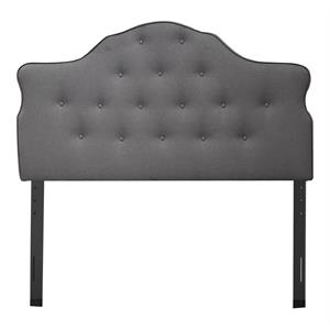 Bella Esprit Modern Fabric Arched Upholstered Panel Queen Headboard in Gray
