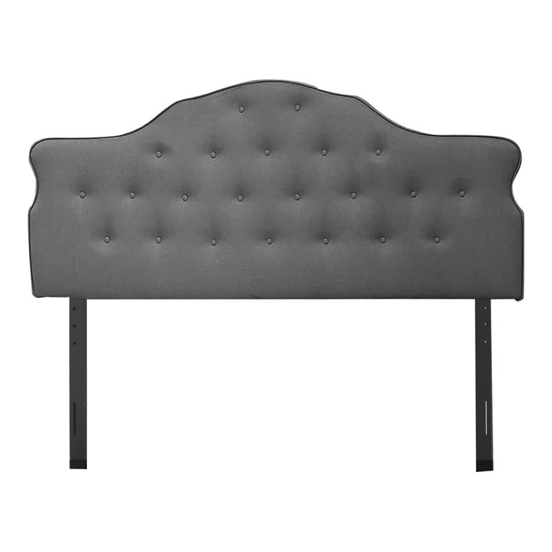 Bella Esprit Modern Fabric Arched Upholstered Panel King Headboard in Gray