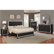 Bella Esprit 4-piece Crystal Tufted Wood Bedroom Set with LED lightning in Black