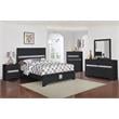 Bella Esprit 4-piece Contemporary Solid Wood Full Bedroom Set in Black/Silver