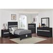 Bella Esprit 4-piece Contemporary Solid Wood Twin Bedroom Set in Black/Silver