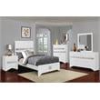Bella Esprit 4-piece Contemporary Solid Wood Twin Bedroom Set in White/Silver