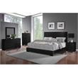 Bella Esprit 5-piece Contemporary Solid Wood Bedroom Set in Glossy Black
