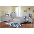 Bella Esprit 5-piece Contemporary Solid Wood Twin Bedroom Set in Glossy Gray