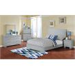 Bella Esprit 4-piece Contemporary Solid Wood Full Bedroom Set in Glossy Gray