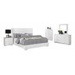Bella Esprit 5-piece Contemporary Solid Wood Queen Bedroom Set in Glossy White