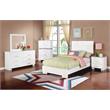 Bella Esprit 4-piece Contemporary Solid Wood Twin Bedroom Set in Glossy White