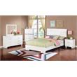 Bella Esprit 4-piece Contemporary Solid Wood Full Bedroom Set in Glossy White