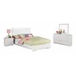 Bella Esprit 4-piece Contemporary Solid Wood Full Bedroom Set in Glossy White