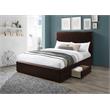 Bella Esprit Modern Solid Wood/Faux Leather Upholstered Queen Bed in Brown