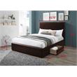 Bella Esprit Modern Solid Wood/Faux Leather Upholstered Queen Bed in Brown