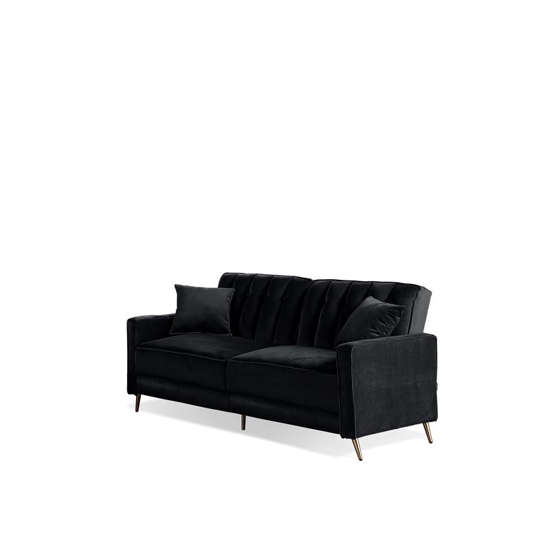 Bella Esprit Contemporary Solid Wood/ Velvet Fabric Sofa and Love Seat in Black