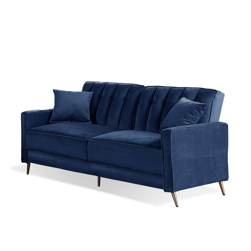 Bella Esprit Contemporary Solid Wood/ Velvet Fabric Sofa and Love Seat in Blue