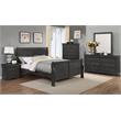 Bella Esprit 5-piece Traditional Solid Wood Full Sleigh Bedroom Set in Charcoal