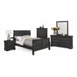 Bella Esprit 5-piece Traditional Solid Wood Full Sleigh Bedroom Set in Charcoal