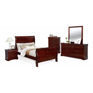 bella esprit 5-piece traditional solid wood full sleigh bedroom set
