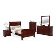 Bella Esprit 5-piece Traditional Solid Wood Full Sleigh Bedroom Set in Cherry
