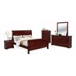 Bella Esprit 5-piece Traditional Solid Wood Queen Sleigh Bedroom Set in Cherry