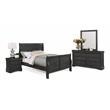 Bella Esprit 4-piece Traditional Solid Wood Full Sleigh Bedroom Set in Charcoal