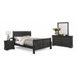 Bella Esprit 4-piece Traditional Solid Wood Queen Sleigh Bedroom Set in Charcoal