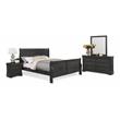 Bella Esprit 4-piece Traditional Solid Wood King Sleigh Bedroom Set in Charcoal