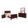 Bella Esprit 4-piece Traditional Solid Wood Full Sleigh Bedroom Set in Cherry