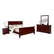 Bella Esprit 4-piece Traditional Solid Wood King Sleigh Bedroom Set in Cherry