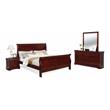 Bella Esprit 4-piece Traditional Solid Wood King Sleigh Bedroom Set in Cherry