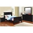 Bella Esprit 4-piece Traditional Solid Wood Twin Sleigh Bedroom Set in Black