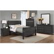 Bella Esprit 4-piece Traditional Solid Wood Twin Sleigh Bedroom Set in Charcoal