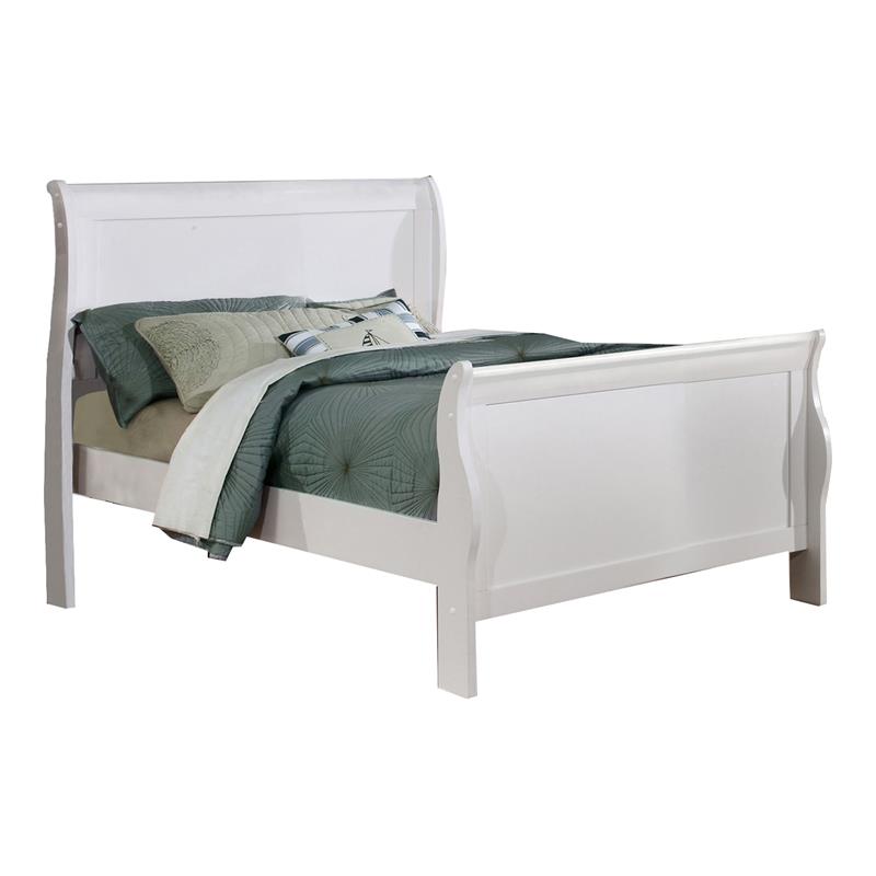 Bella Esprit Traditional Solid Wood Twin Sleigh Bed in White | Cymax ...