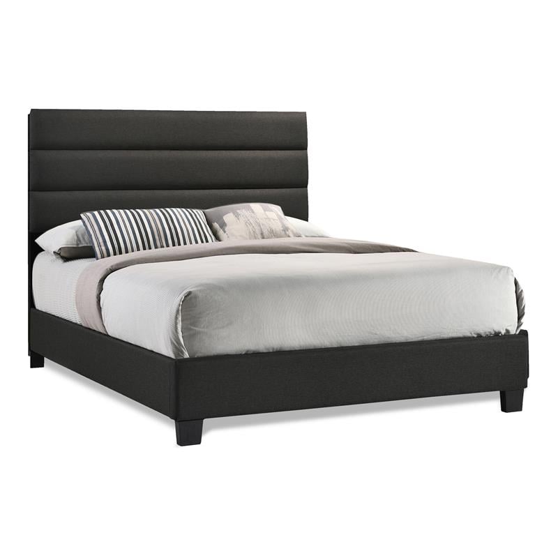 Bella Esprit Modern Solid Wood/ Fabric Full Panel Upholstered Bed in Dark Gray