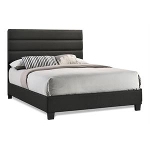 Bella Esprit Modern Solid Wood/ Fabric Full Panel Upholstered Bed in Dark Gray